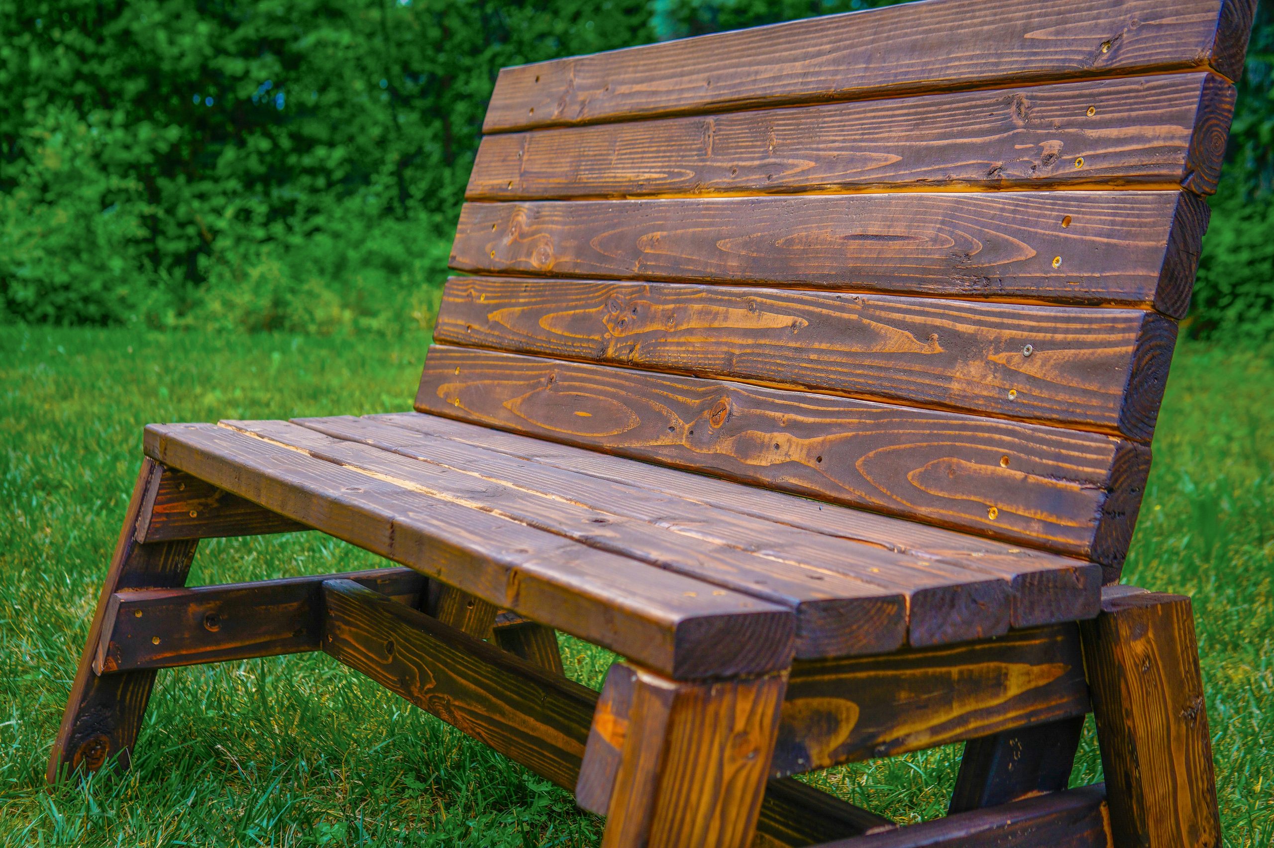 Handmade wooden bench