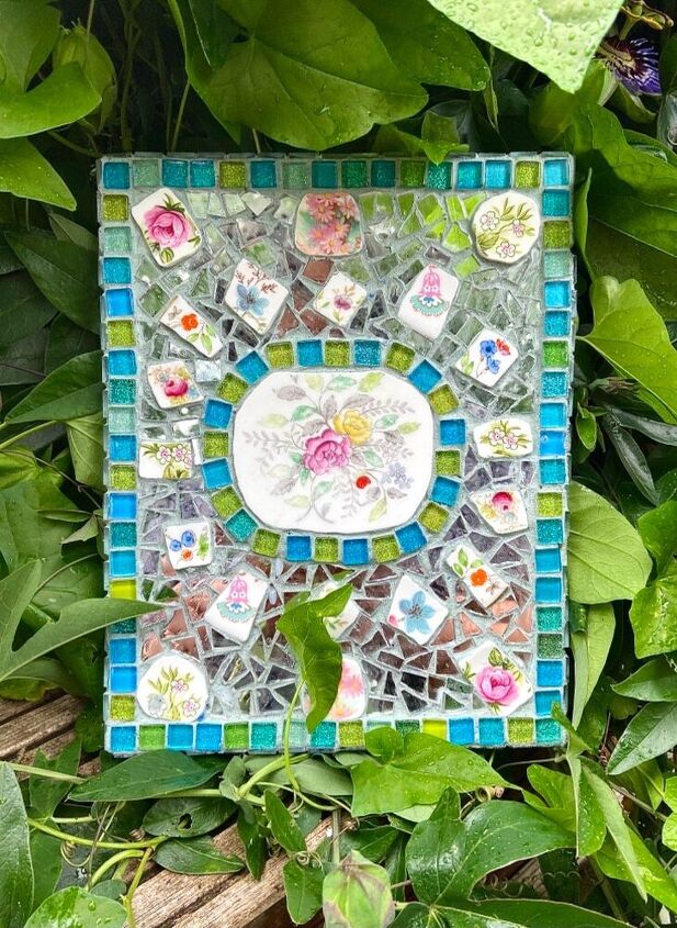 How to Create a Pretty Mosaic Using Broken Mirror and Old Crockery | Hometalk