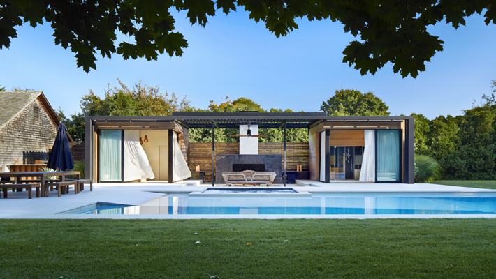 ICRAVE Creates a Lavish Pool House and Spa Retreat in Amagansett