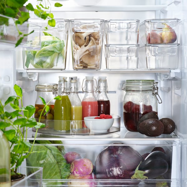 IKEA KLIPPKAKTUS storage box for fridge set of 6, transparent