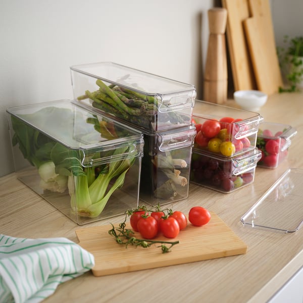 IKEA KLIPPKAKTUS storage box for fridge set of 6, transparent