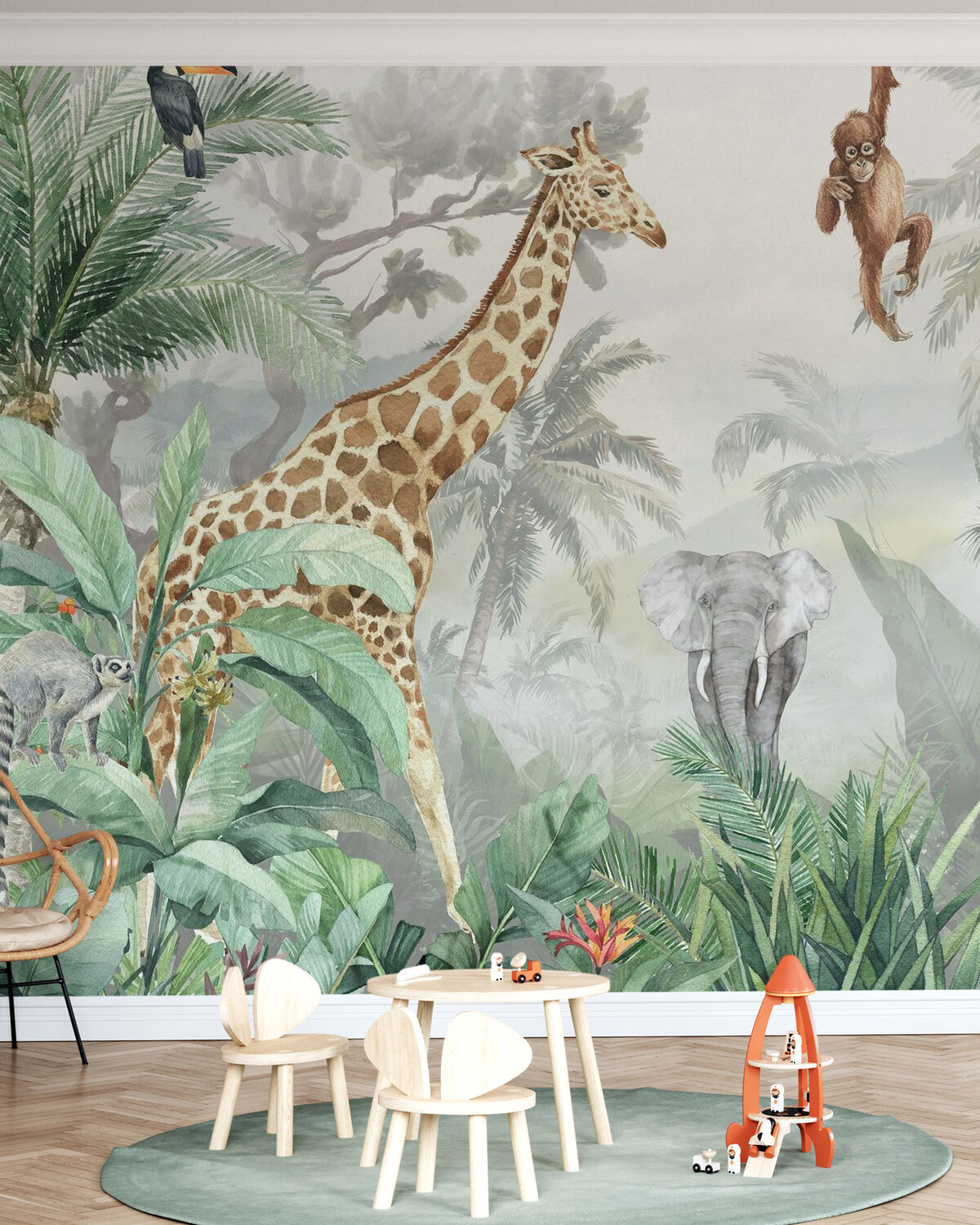 Jungle Friends with Jungle Background – extraordinary wall mural– Photowall