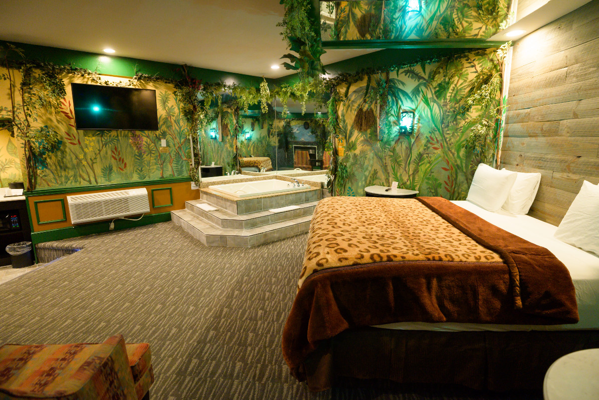 Jungle Theme Suite With Hot Tub And Fireplace at the Inn of The Dove Bensalem