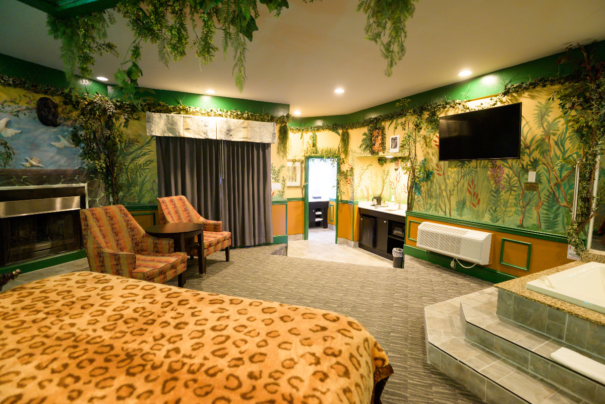 Jungle Theme Suite With Hot Tub And Fireplace at the Inn of The Dove Bensalem