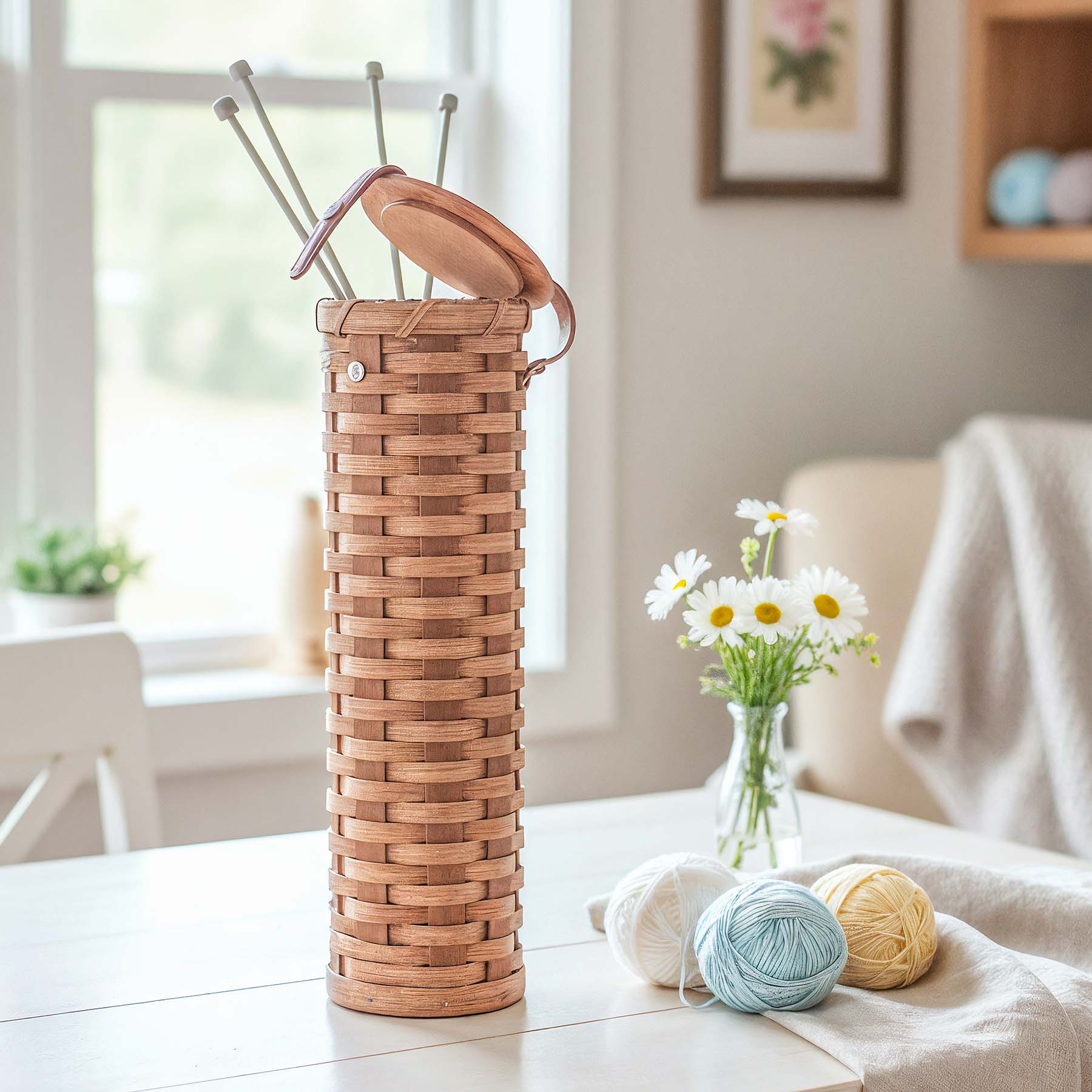 Knitting Baskets | Amish Woven Wicker Crochet, Yarn & Project Storage
