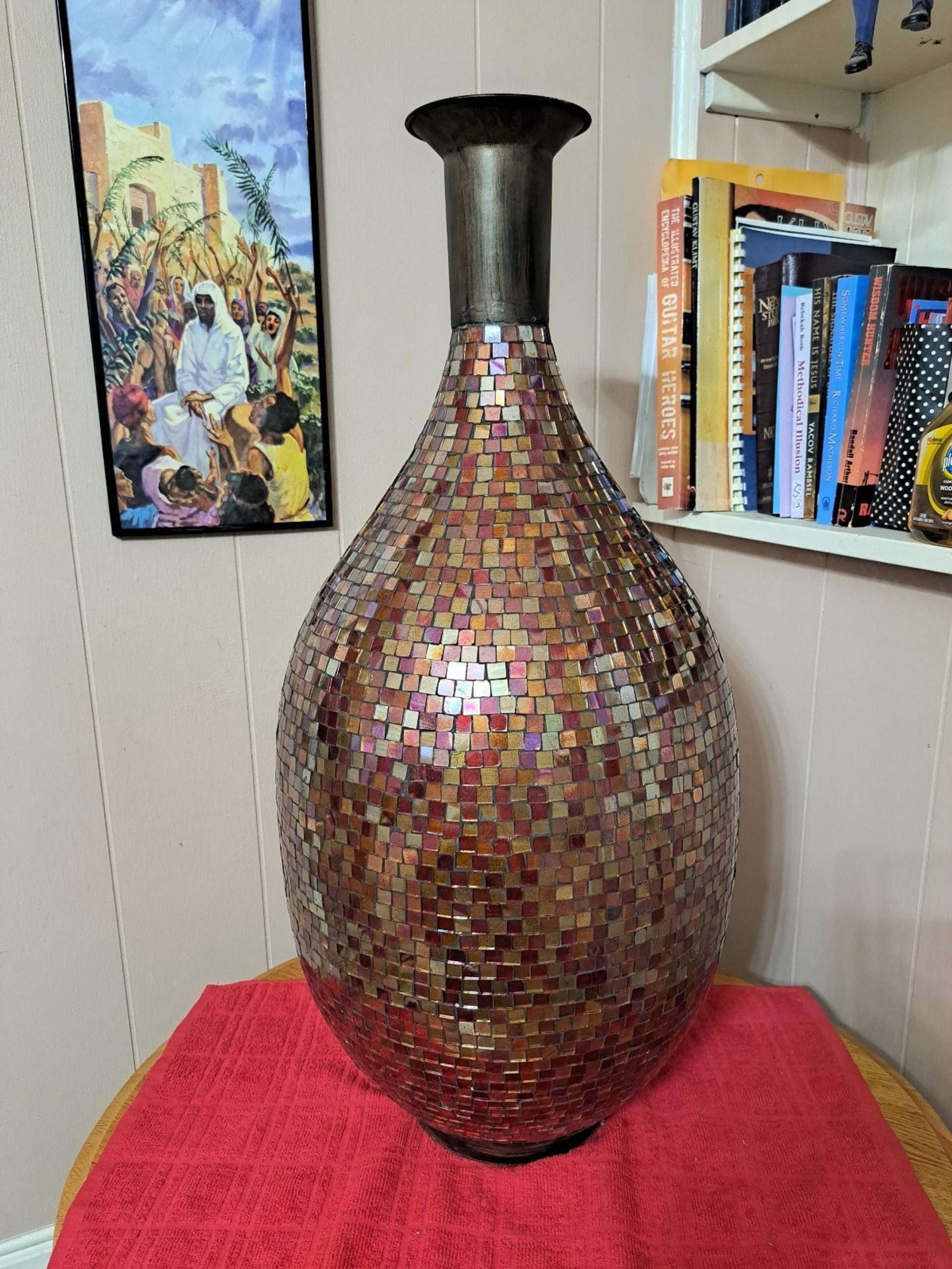 Large 28' Vase Covered in 3/8' mirror | Mercari
