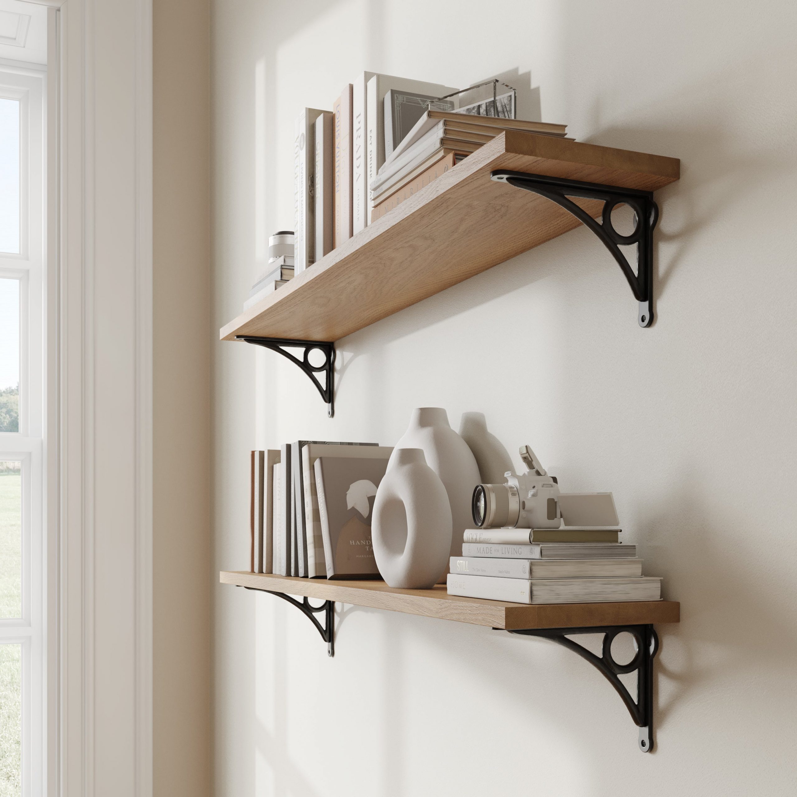 [Lighthouse Bracket IR8015] Iron Modern Shelf Bracket | 2 Sizes | RCH Hardware Antique Brass / 8 Inch