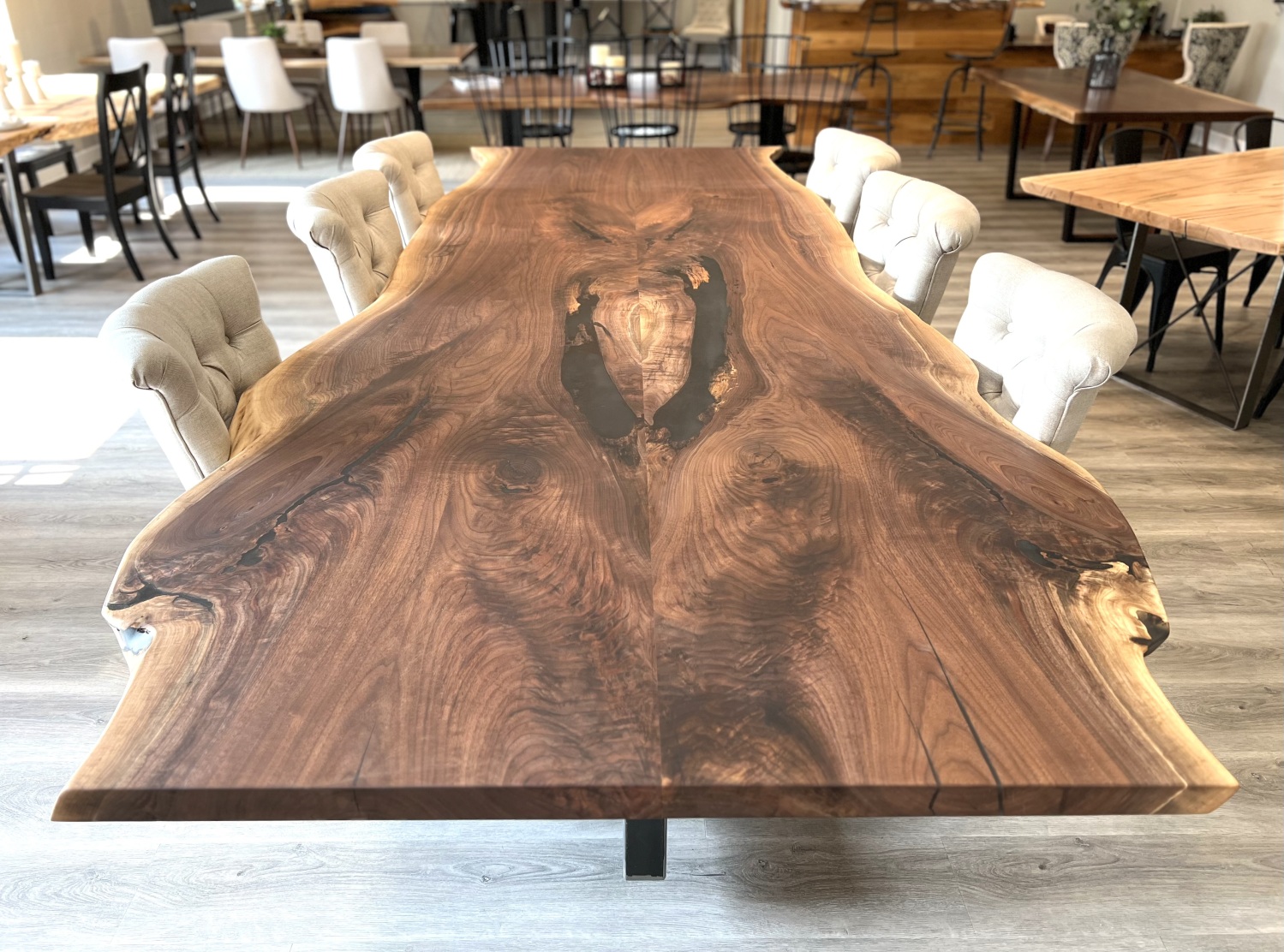 Live Edge Walnut Dining Table, Mammoth Series - 12'