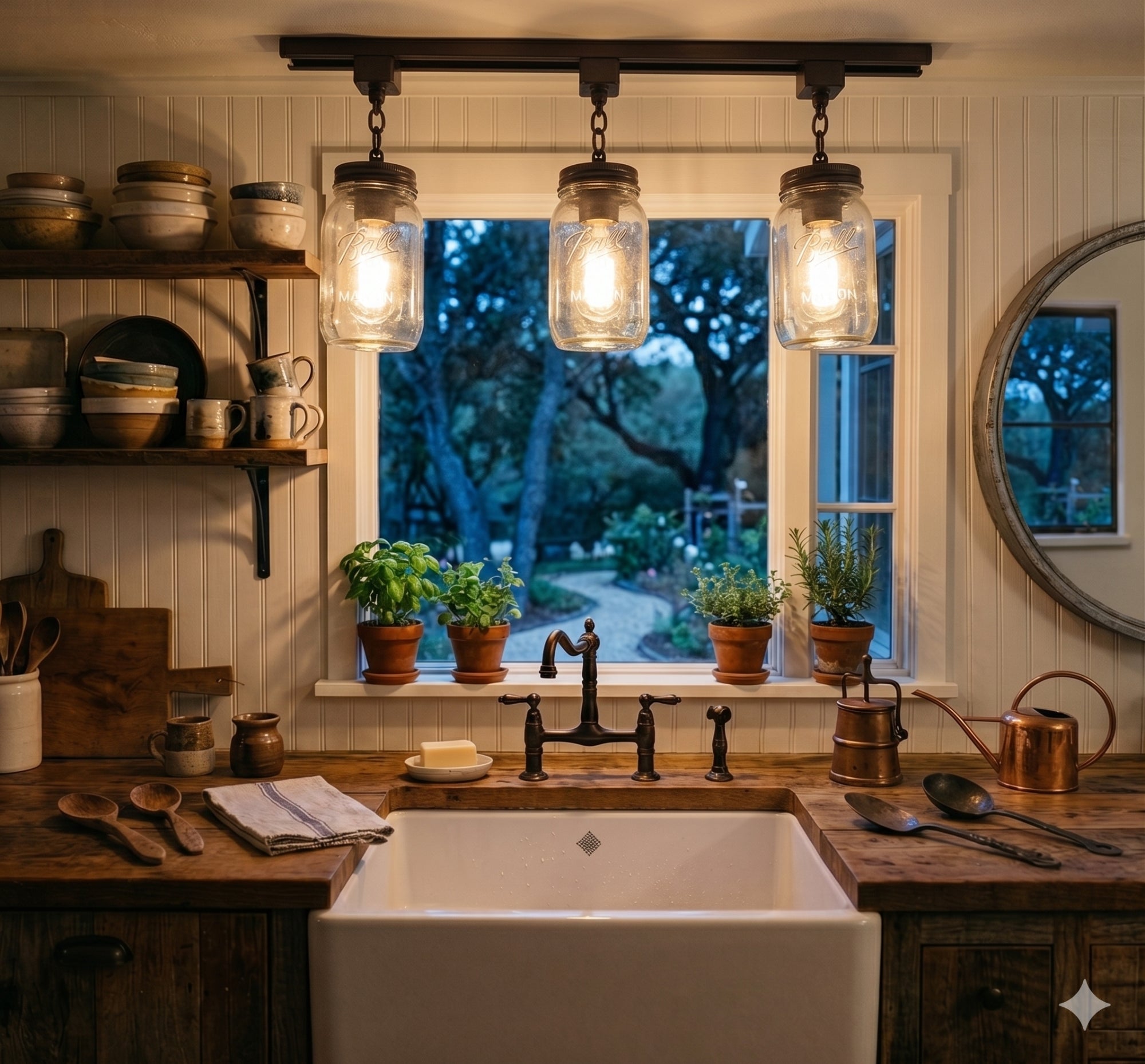 Mason Jar TRACK LIGHTING New Quarts Chain Trio Rubbed Bronze