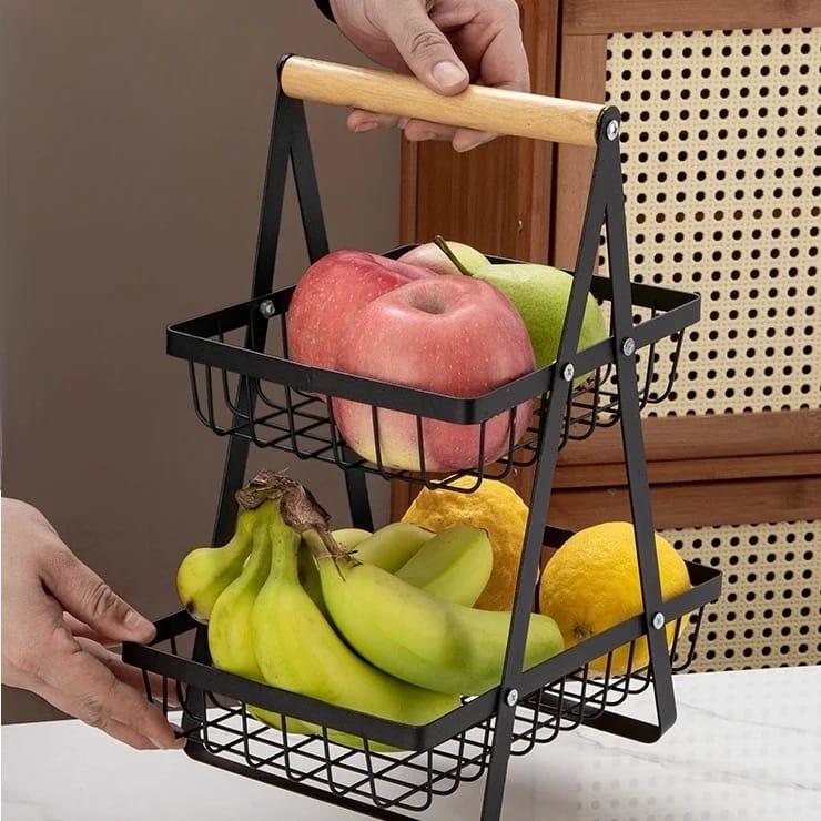 Multi-tier Countertop Fruit Vegetable Storage Basket Rack Shelf, Fruit