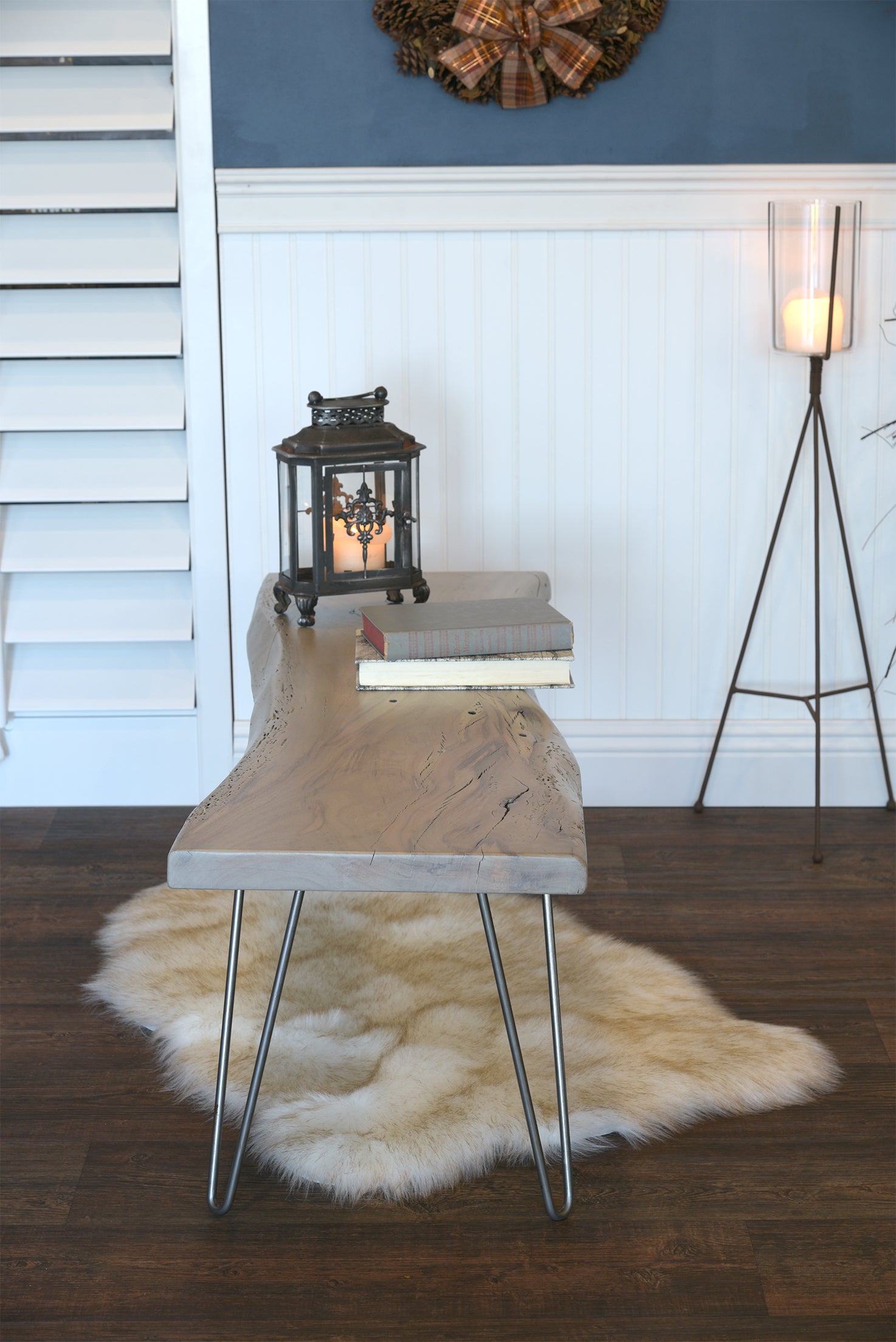 Natural Live Edge Slab Reclaimed Wood Coffee Table - Woodwaves