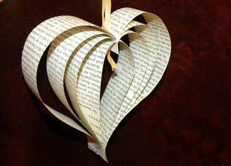 Paper Hearts out of Old Books - Hobbies on a Budget