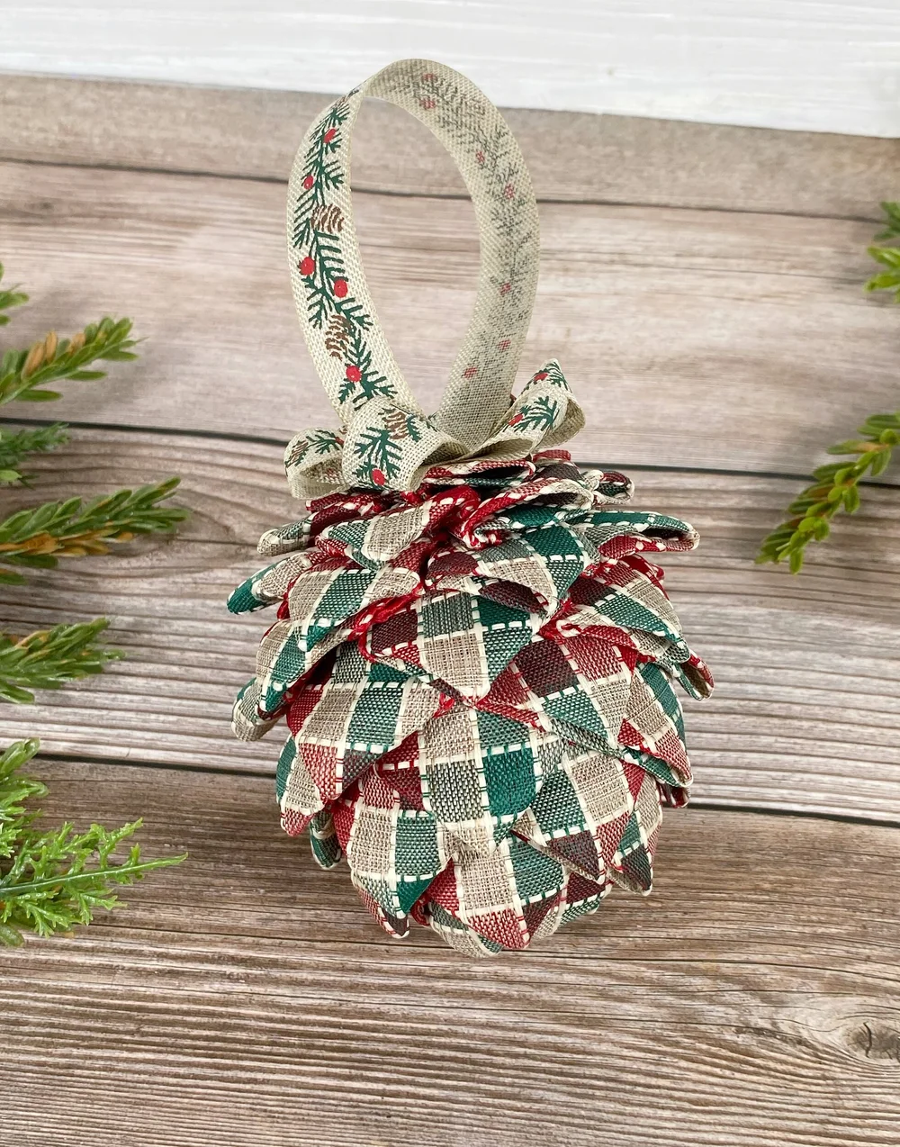 Ribbon pinecone Christmas ornament — The Ornament Boutique