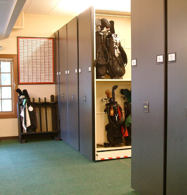 Rolling Golf Bag Storage & Golf Club Shelving