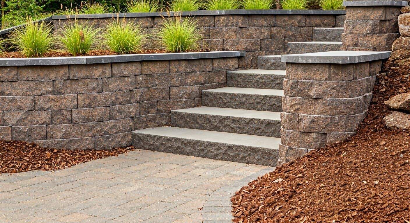 Stair Step Retaining Wall Integration: Dundee Solutions