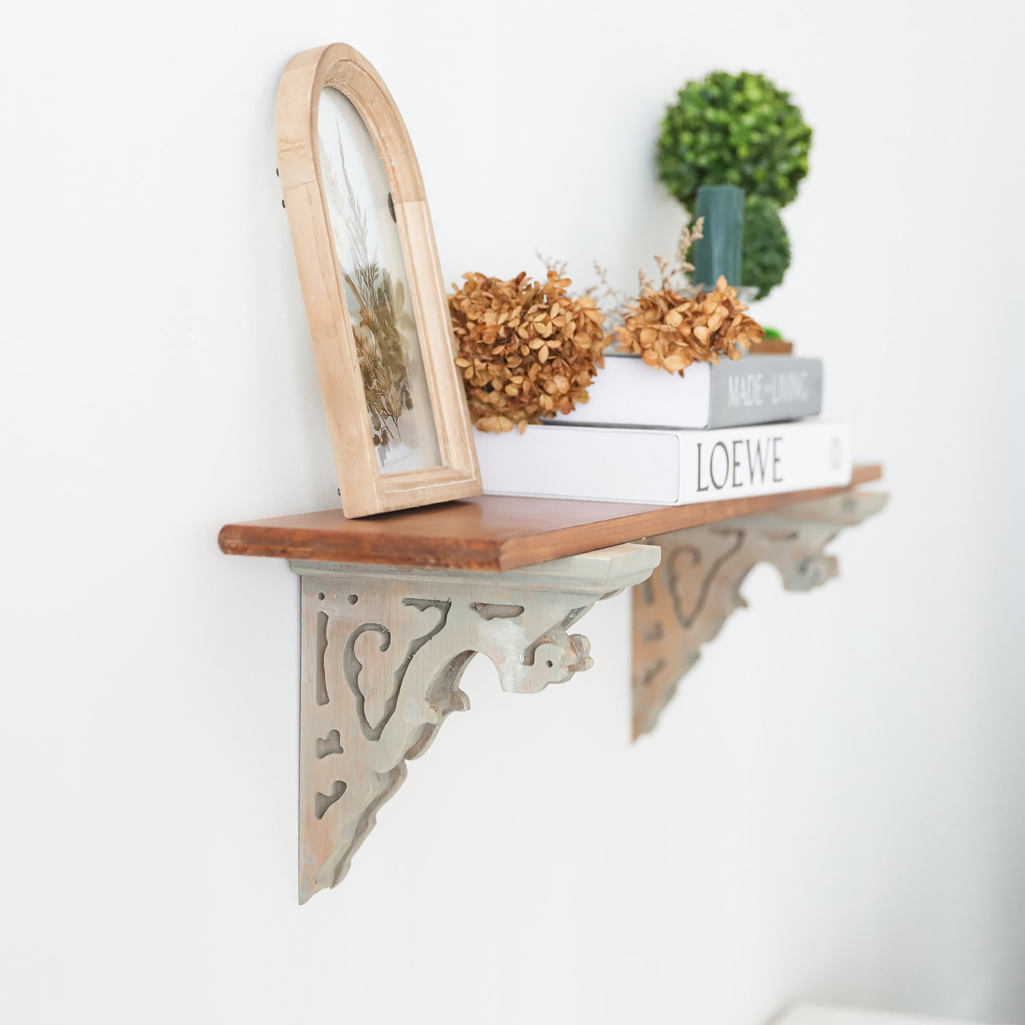 Wood Corbels Sets of 2 Wooden Shelf Brackets Corbels for Shelf Shabby Wood Corbel Brackets Vintage