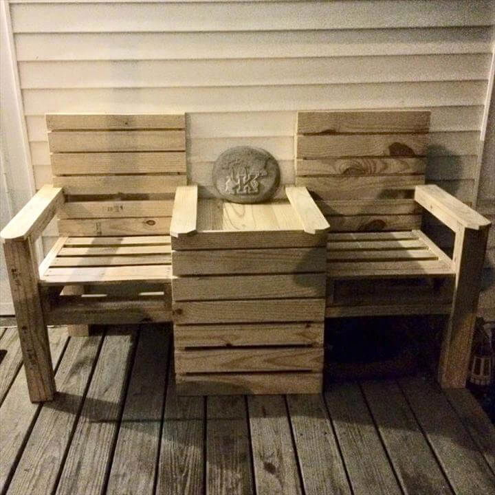 Wood Pallet Outdoor Bench - Double Chair! - Easy Pallet Ideas
