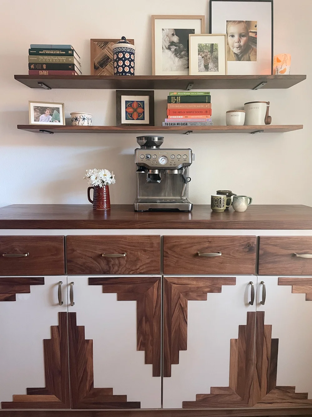 Wood Shelf in Solid Walnut or Maple, Hardwood Kitchen Shelves, Long Shelves for Storage, Long Kitchen Shelves Exposed Brackets — Hurd & Honey