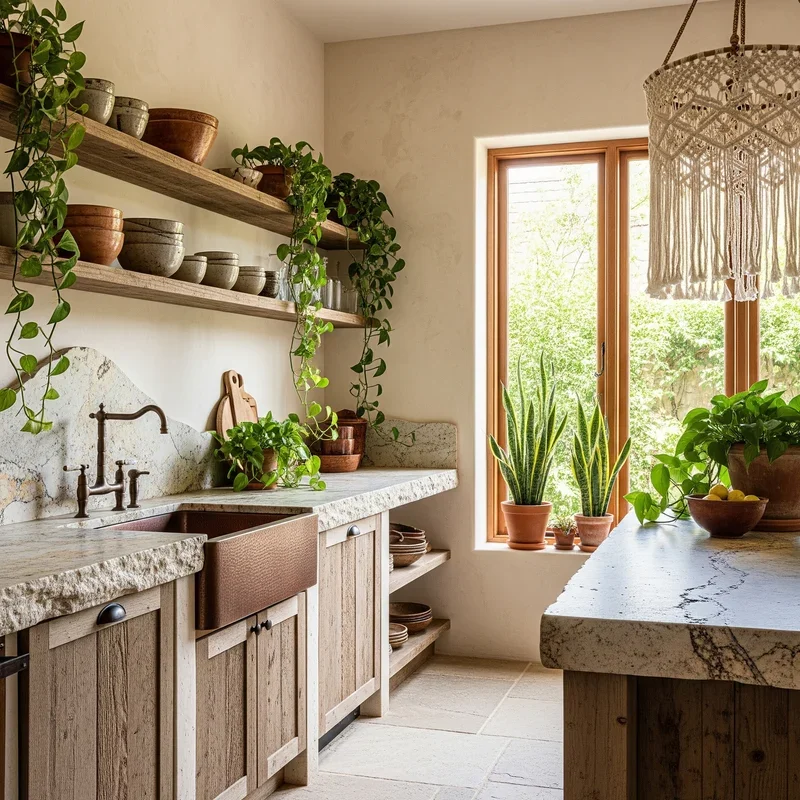 15 Earthy Boho Kitchen Ideas for Organic Living