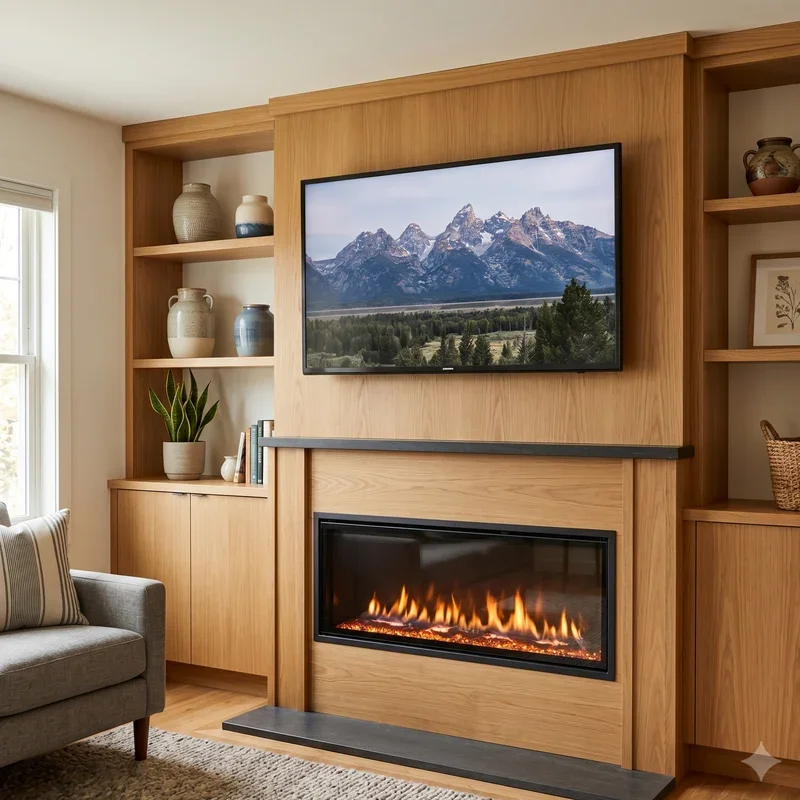 15 Electric Fireplace Ideas With TV Above for Modern Homes