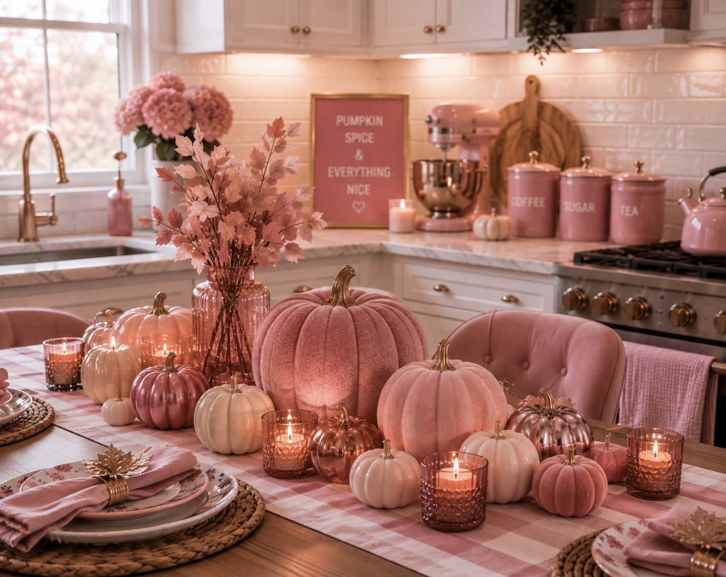 15 Pink Fall Kitchen Decor Ideas for a Cozy Feminine Home – Pink World Station