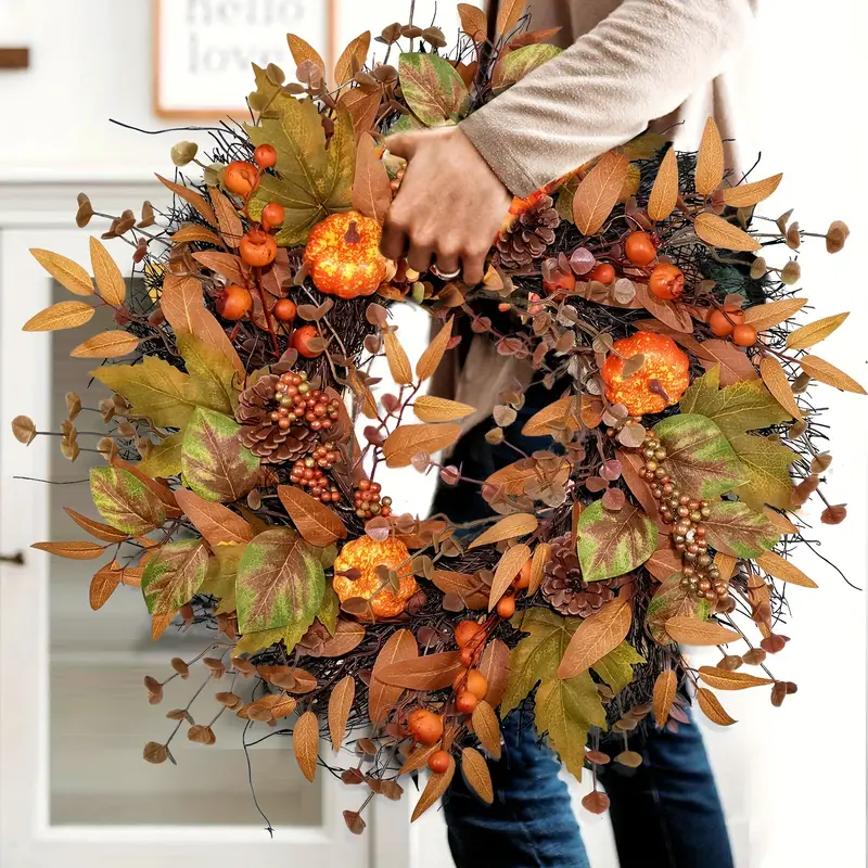 1pc 19 7 classic wreath front door vibrant - Temu Ireland