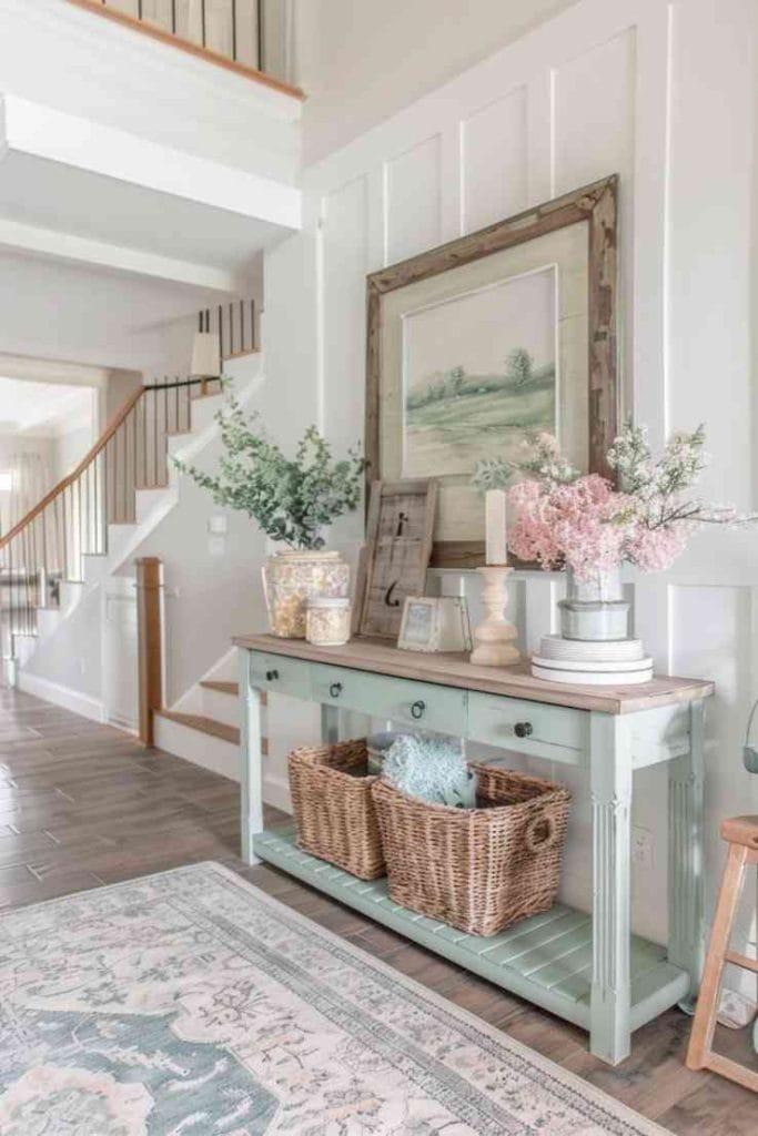 40 Farmhouse Entry Table Decor Ideas for a Warm Welcome