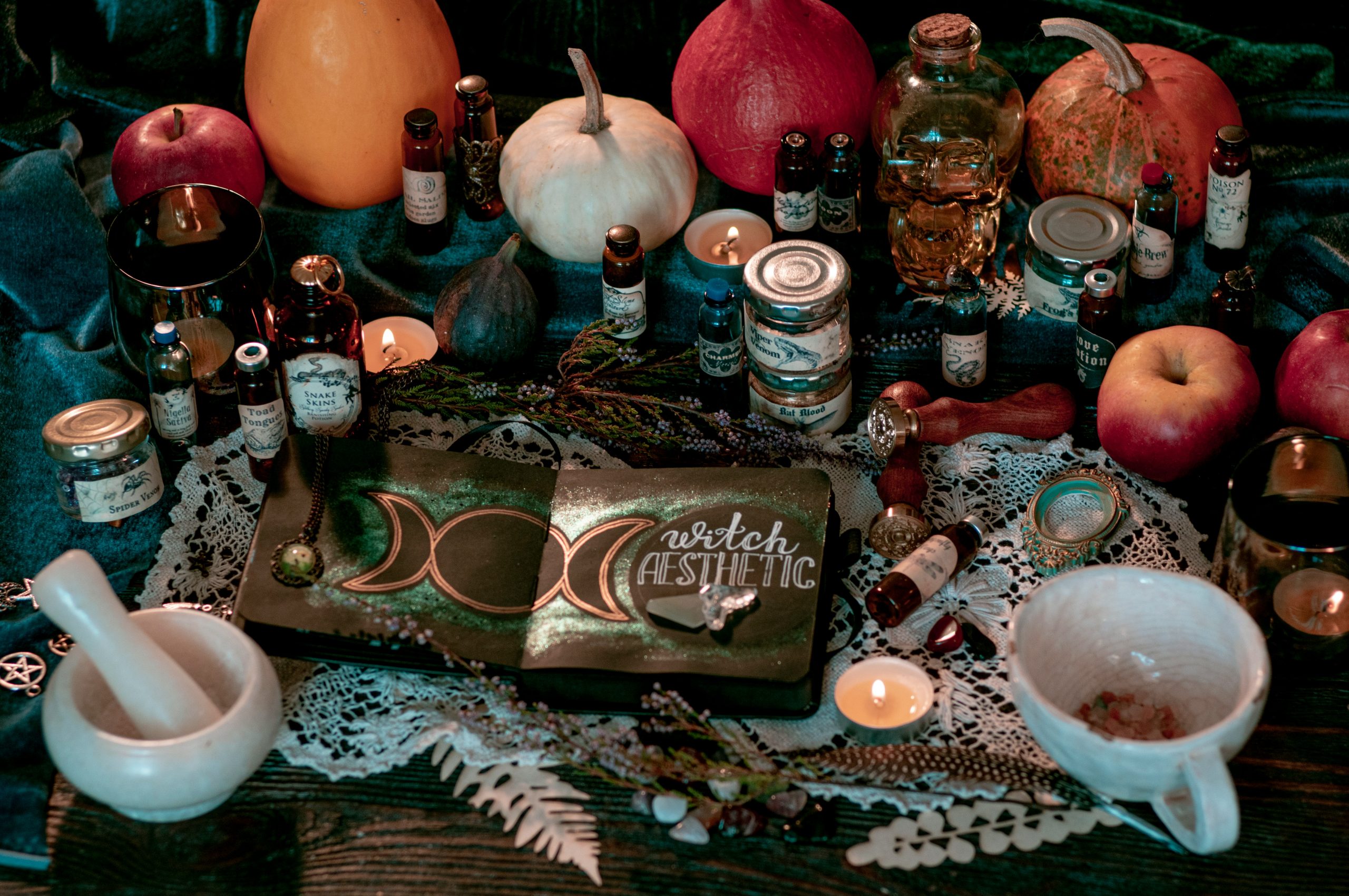 a table topped with lots of different types of items