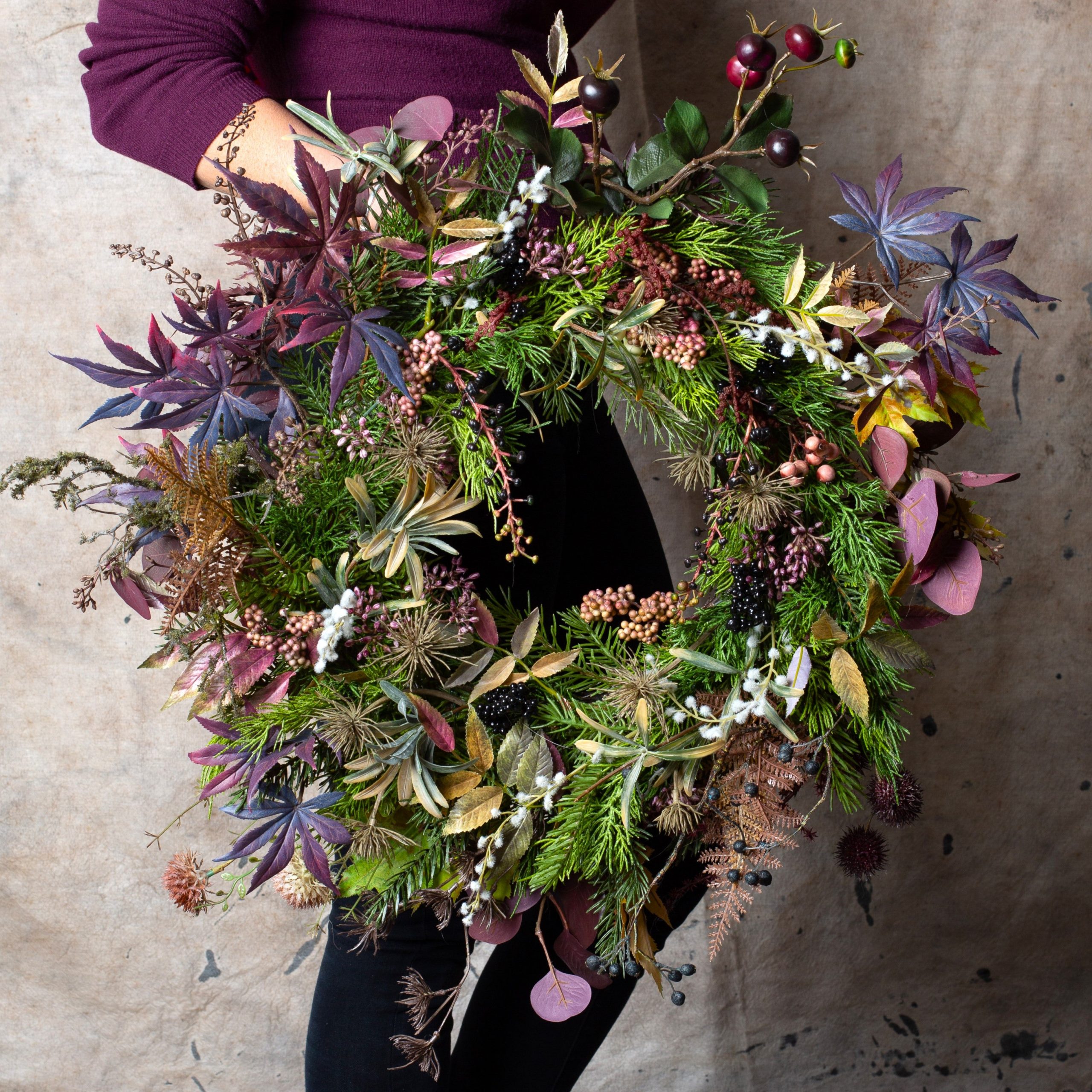 Autumn Plum Berry Wreath