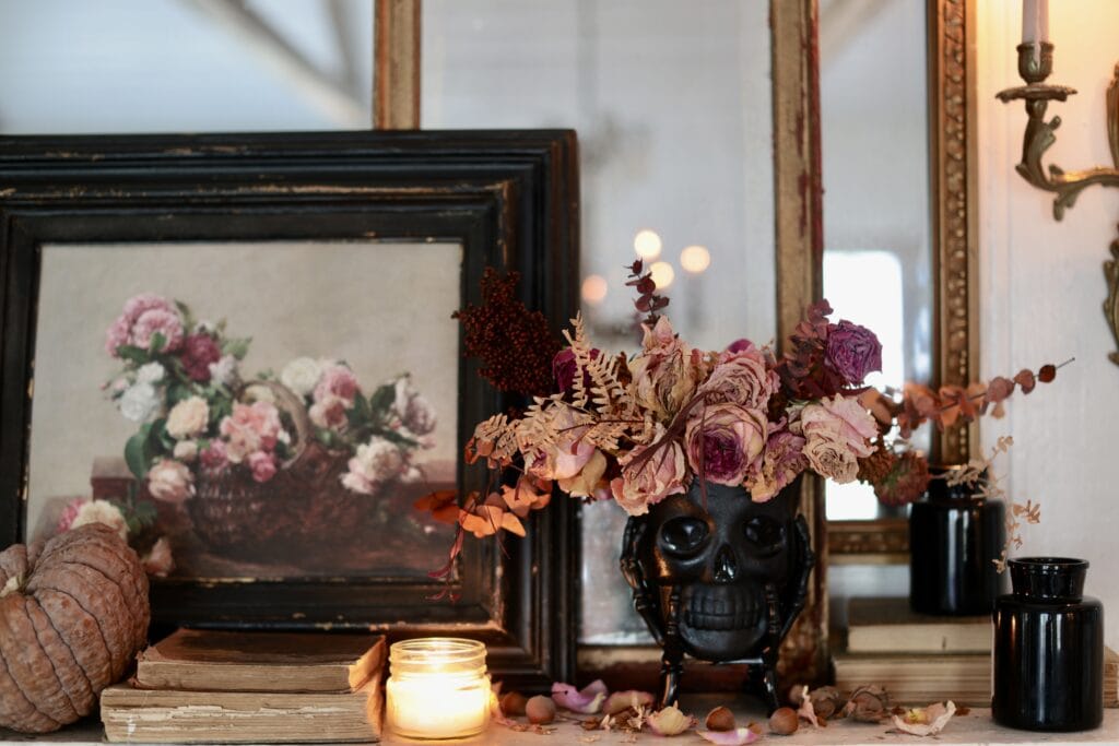 Beautiful Dollar Store Halloween Flower Arrangement - French Country Cottage