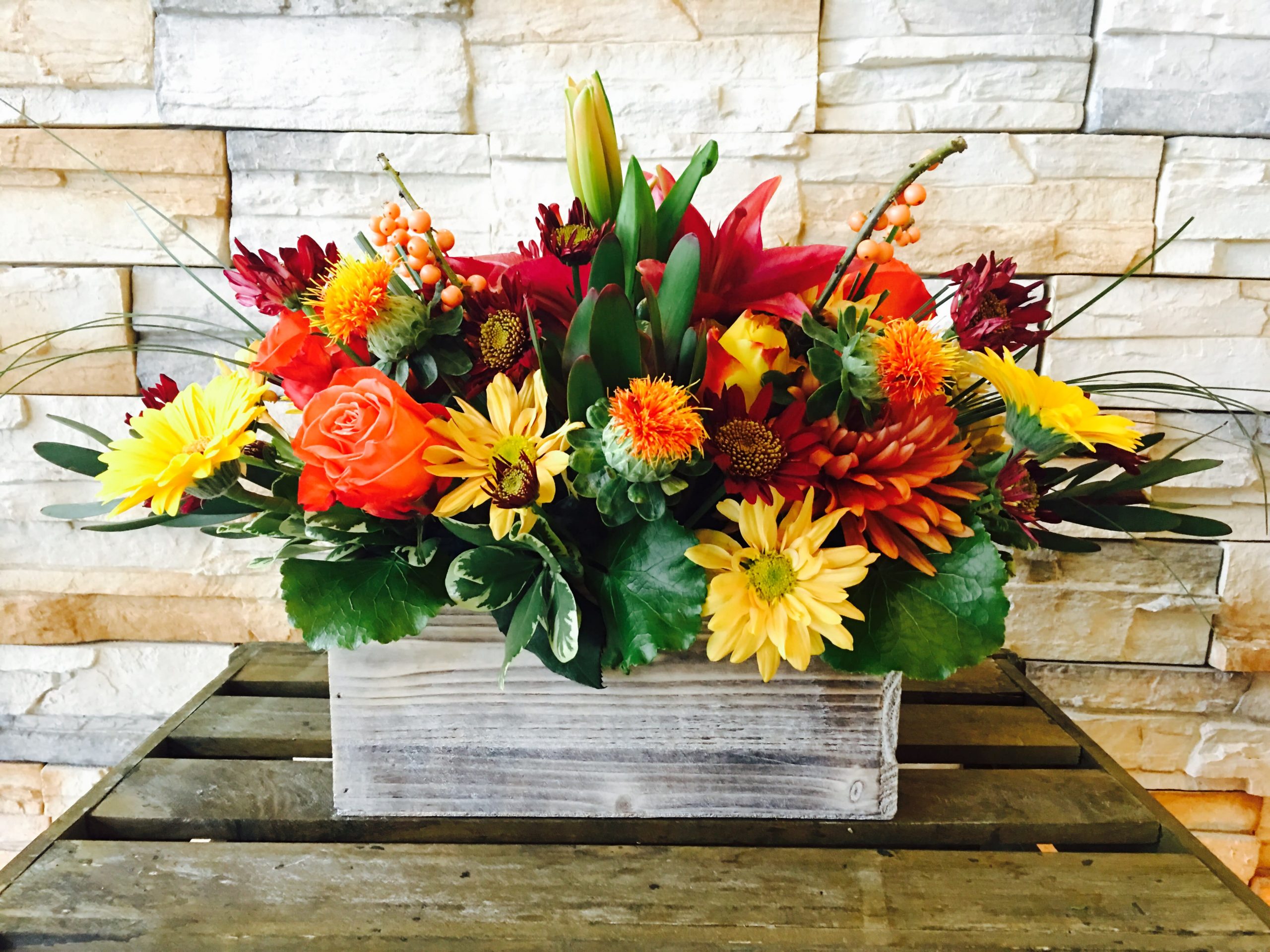 Bright Autumn Centerpiece by Floranza Designs