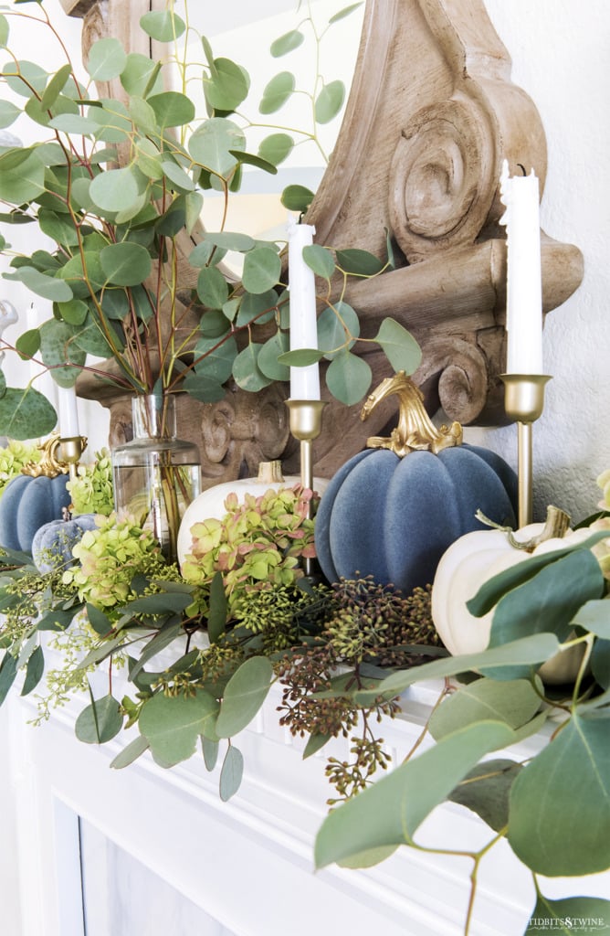 Decorating a French Fall Mantel with Muted Colors - Tidbits&Twine