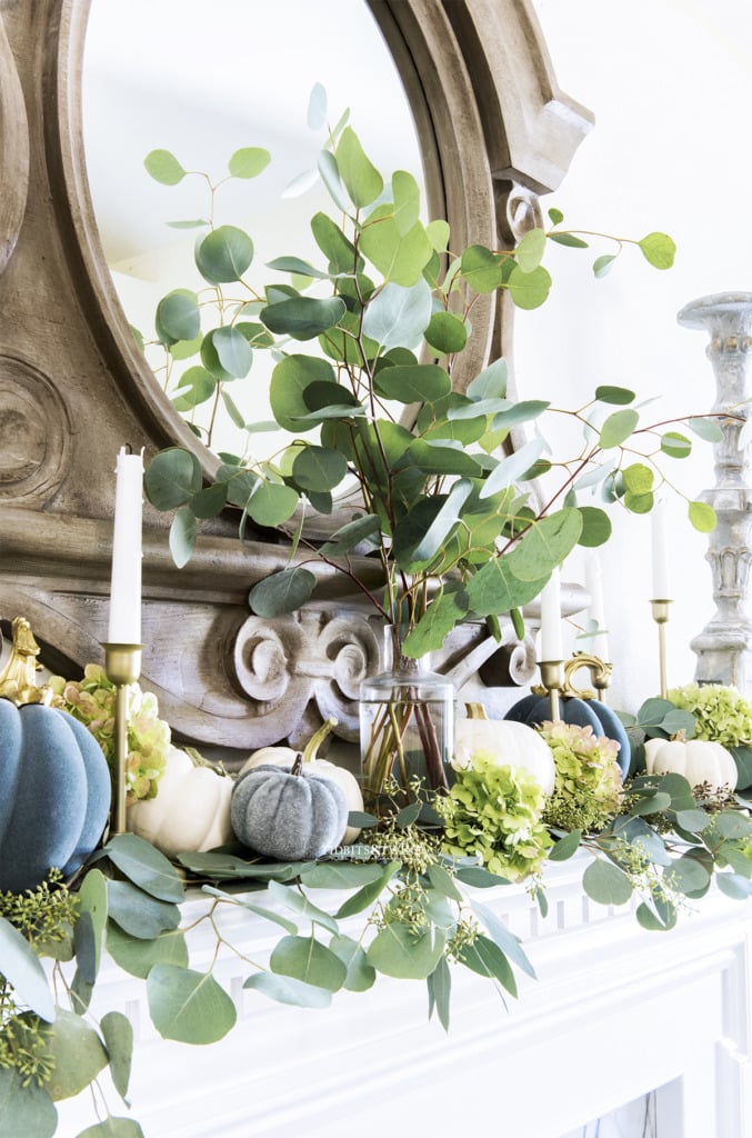 Decorating a French Fall Mantel with Muted Colors - Tidbits&Twine