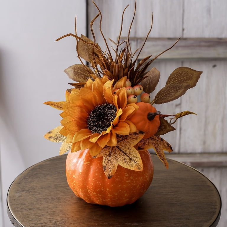 Decorative Flower Pumpkins Decorate Your Mini Pumpkins With Dried Flowers At Thanksgiving