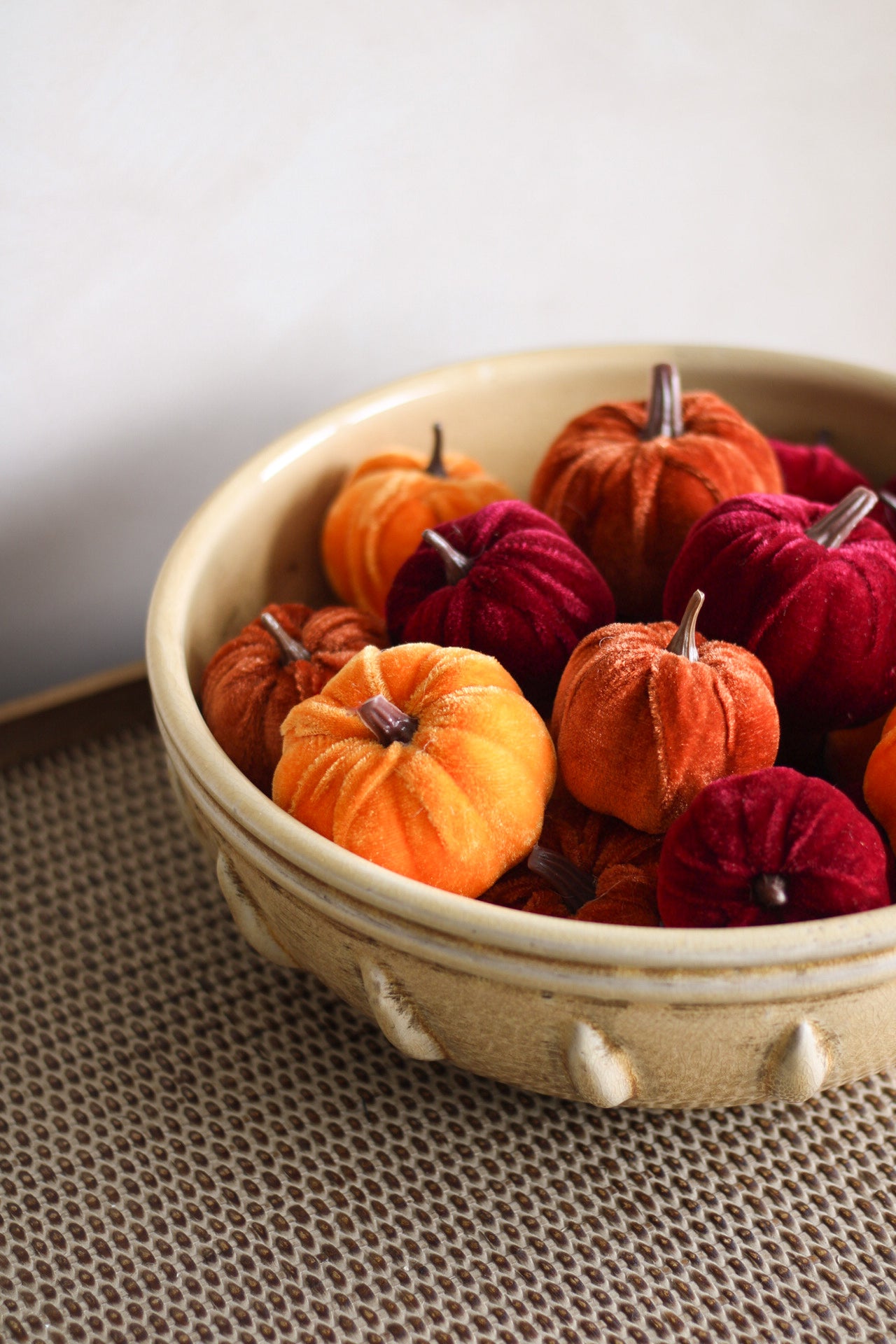 Decorative Pumpkins Bag Of Mini Pumpkins Bag Of Autumn Velvet Pumpkins Ivy Grey Interiors