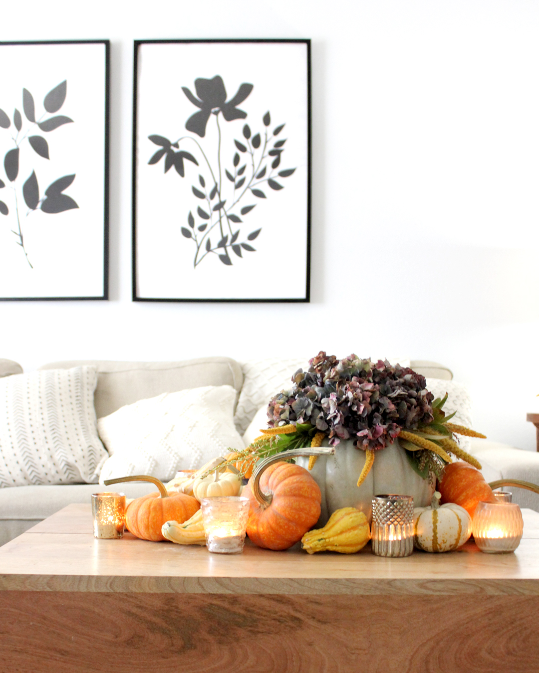 DIY Floral Pumpkin Centerpiece - Tonality Designs