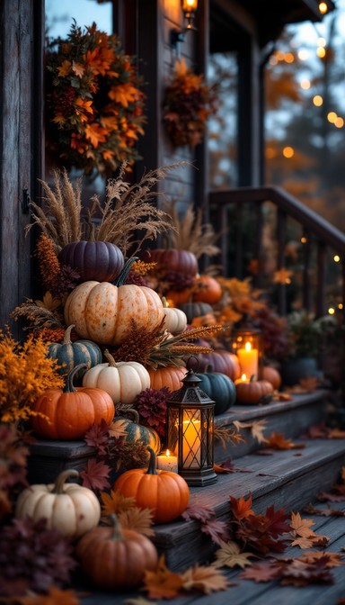 Download Autumn Porch Decor Image - Autumn, Pumpkins, Mums | StockCake