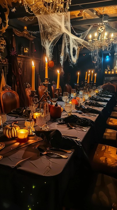 Download Haunted Dinner Setting Image - Halloween, Dinner, Candles | StockCake