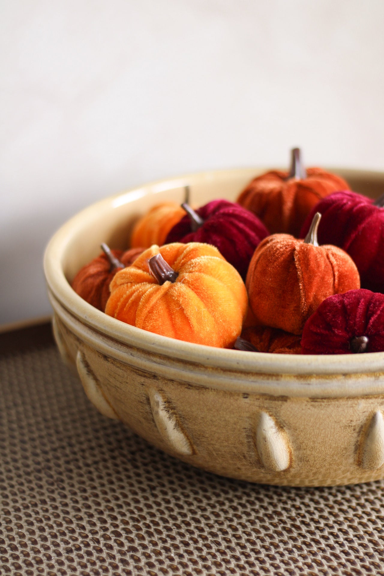 Dried Bag Of Mini Pumpkins Bag Of Autumn Velvet Pumpkins Ivy Grey Interiors