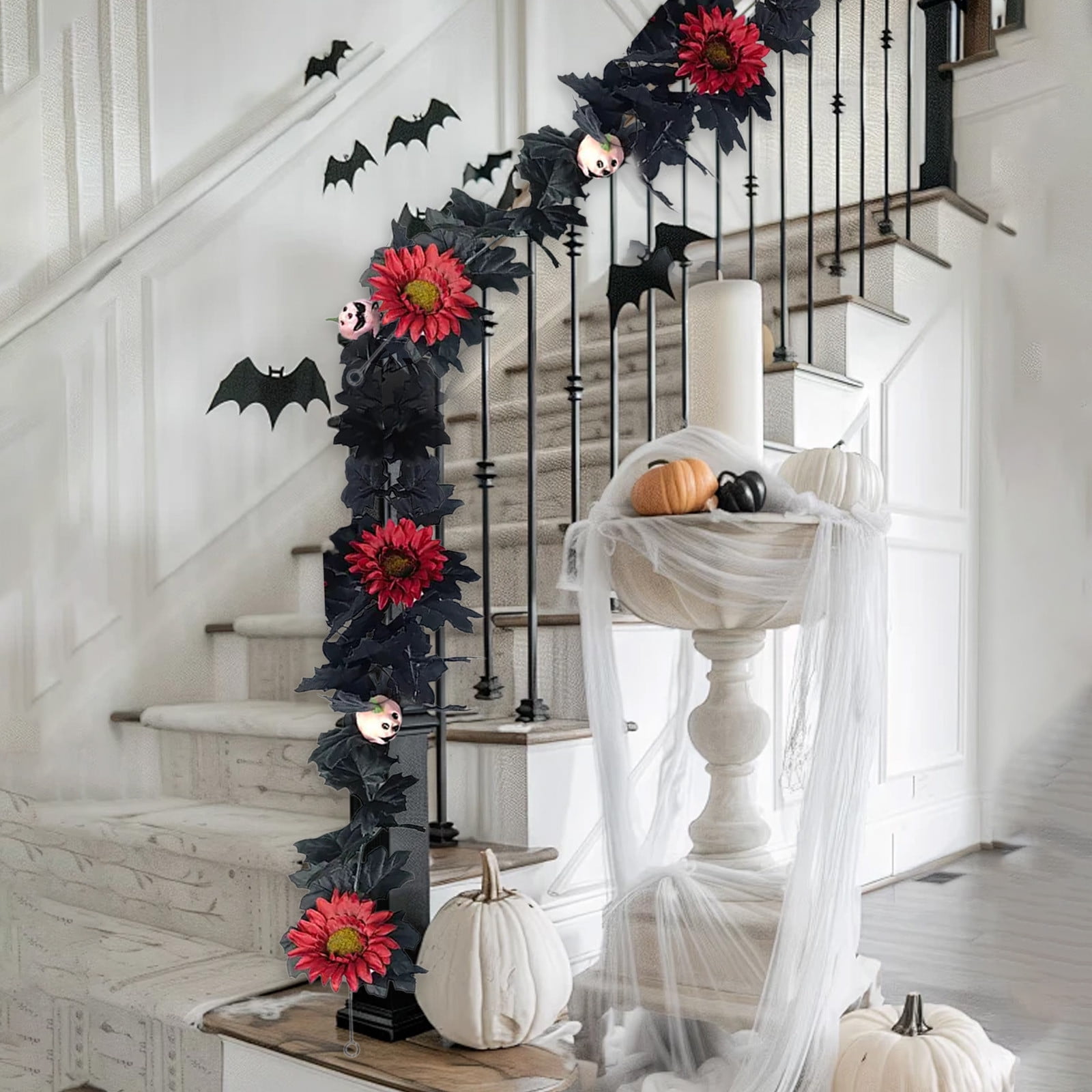 EazyTech Halloween Decorations Fall Pumpkin Garland with Maple Leaves 5.74Ft Fall Decor for Parties, Home, Stair Railings, Mantels, Indoor Outdoor Seasonal Decoration - Walmart.ca