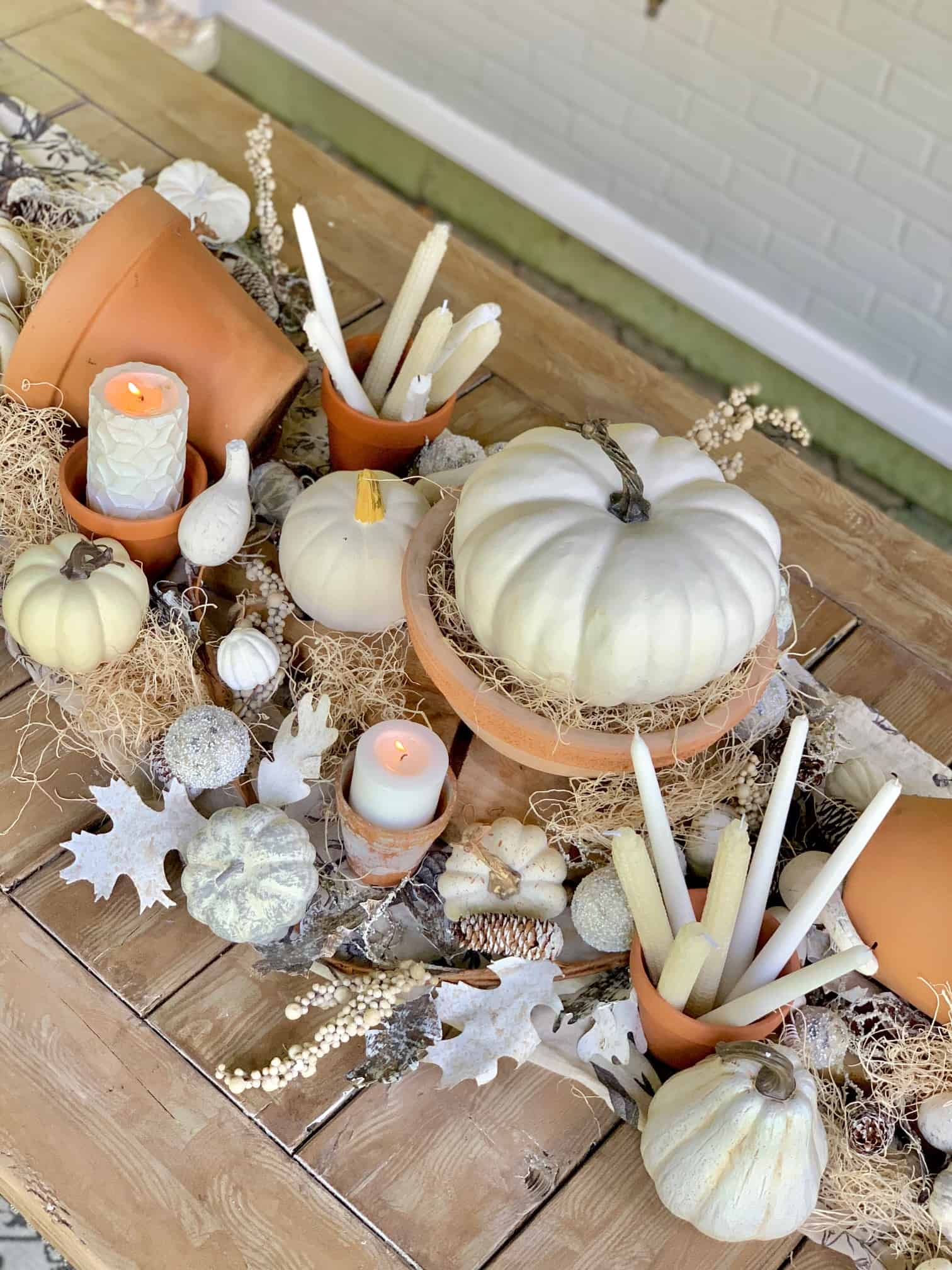 Fall Centerpiece with Candles: A Playful Layered Table Idea on a Budget - Celebrated Nest