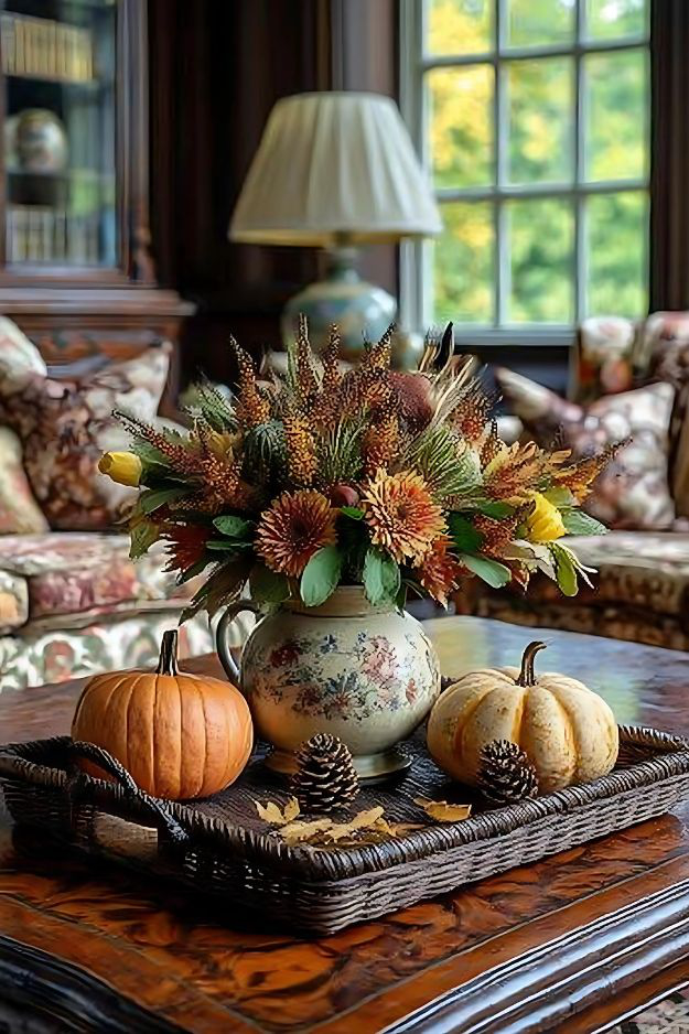 Fall Coffee Table Decor Ideas for a Warm Inviting Living Room - Our Happy Corner