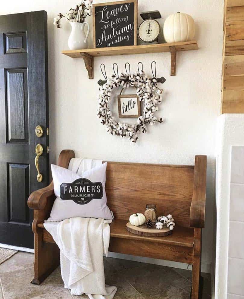 Fall Decor Decorative Entryway Bench How To Decorate A Warm, Cozy Fall Entryway With Thrifted Decor
