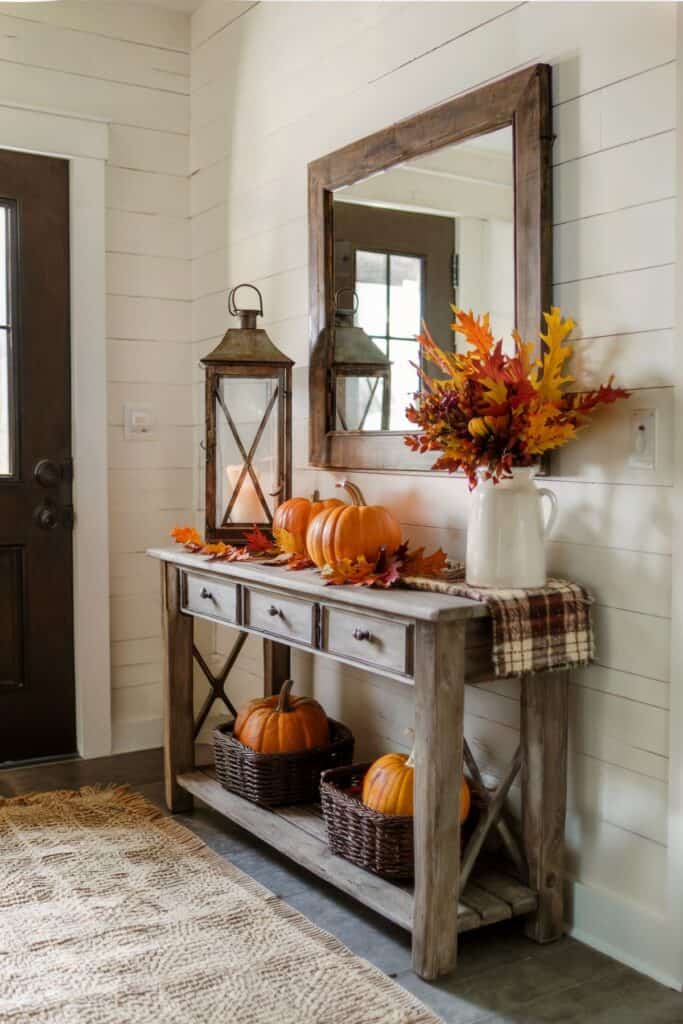Fall Decor Ideas Farmhouse Console Decor Simple Fall Entryway Table Decor Chalking Up Success!