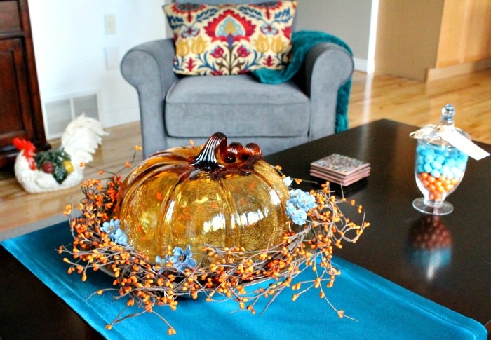 Fall Home Tour with Fall Crafts in Teal and Orange