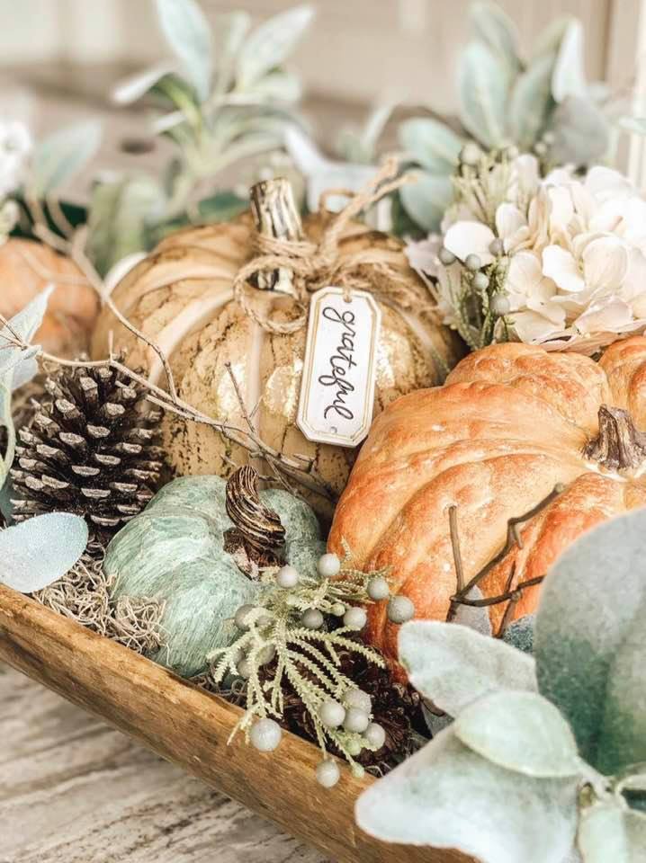 Fall Rustic Styled Antique Dough Bowl - Palm Grove Farmhouse