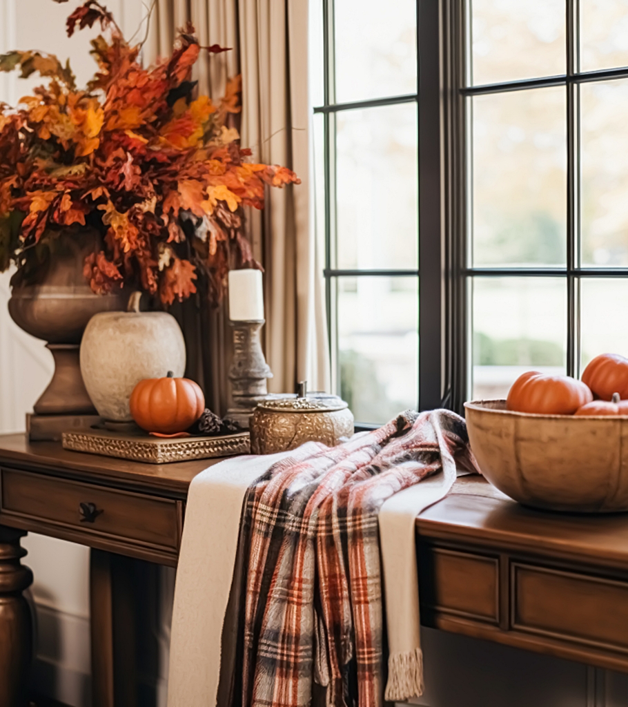 Fall Vignettes with Baby Boo Pumpkins - Town & Country Living