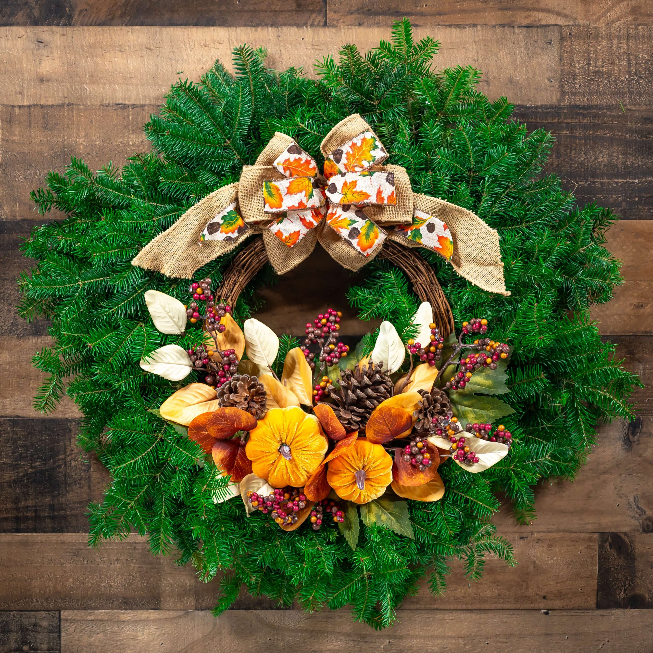 Fall Wreath With Green Pumpkin Pumpkins Galore Fragrant Handmade Home Decor Wreath By Creekside Farms