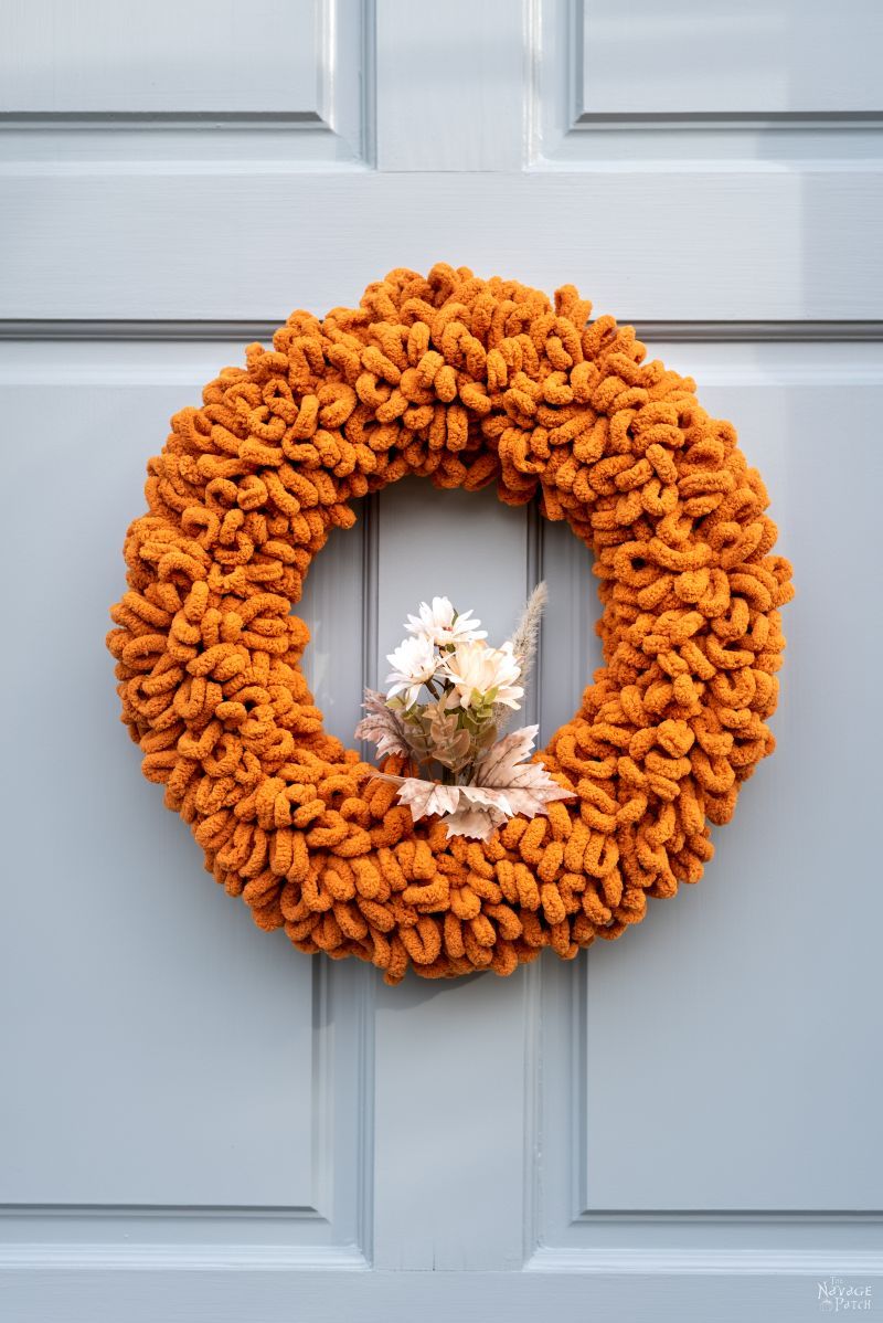 Fall Yarn Wreath, Fall Decor, Wreath, Door Hanger