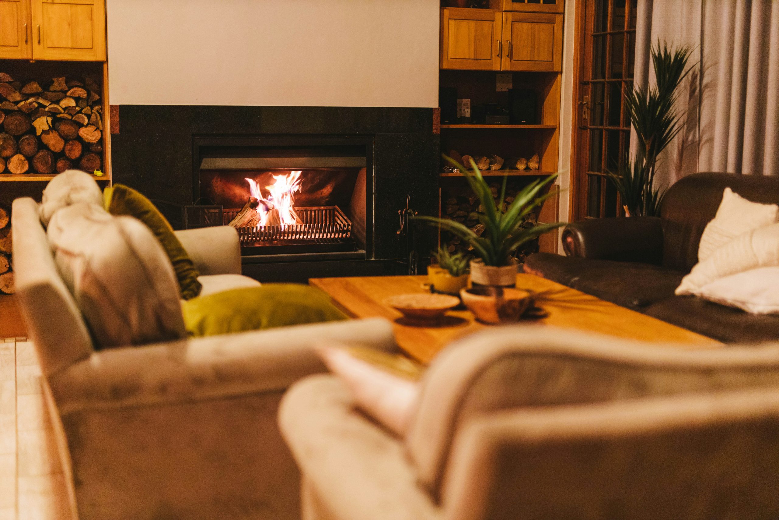 Fireplace in a living room space